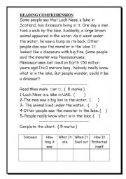 English Worksheet: Reading  Comprehension