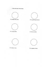 English Worksheet: draw the hands in the clocks