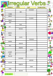 English Worksheet: IRREGULAR VERBS TEST. Check your students knowledge.