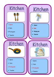 English Worksheet: Go fish GAME . Rooms and fornitute 3/5