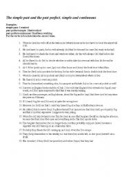English worksheet: past simple v.s perfect
