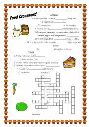 English worksheet: Food crossword