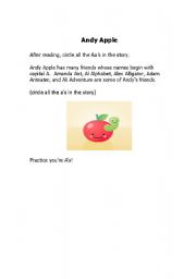 English worksheet: Andy Apple