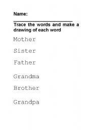 English worksheet: Family worksheet