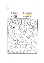 English Worksheet: COLOUR THE BIRD