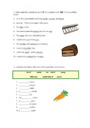 English Worksheet: Countable an uncountable nouns Part 2