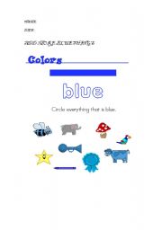 English worksheet: MY BLUE THINGS