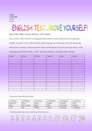 English Worksheet: test