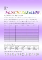 English worksheet: test