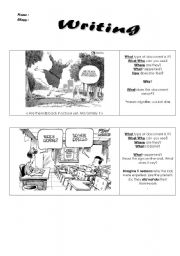 English Worksheet: Back to school cartoons Writing
