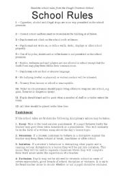 English Worksheet: School Rules!