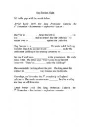 English Worksheet: Guy Fawkes night