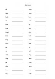 English worksheet: Past Tense 