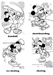 English Worksheet: sports - Mickey Mouse (part 2)