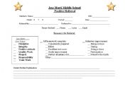 English worksheet: Positive Referral Form