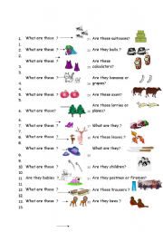 English Worksheet: irregular plurals