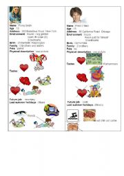 English Worksheet: introduce yourself speaking card