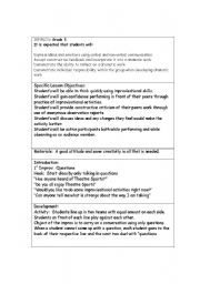 English Worksheet: Theatre Sports - Verbal Skills Game