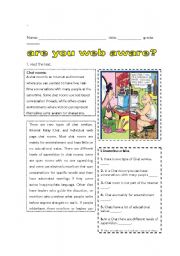 English Worksheet: chat rooms