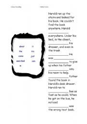 English Worksheet: Simple Cloze reading