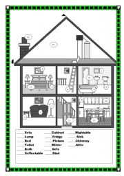 English Worksheet: Furniture in the house