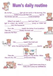 English Worksheet: Daily routine & Chores: Present Simple 