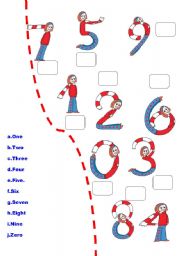 English Worksheet: Match the numbers