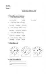 English worksheet: SEptember Review 