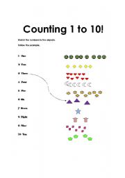 English Worksheet: Counting 1 to 10