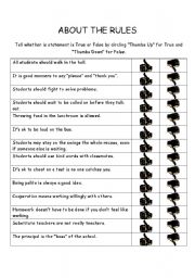 English Worksheet: About the Rules