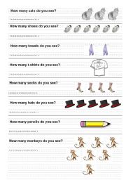 English worksheet: How many?