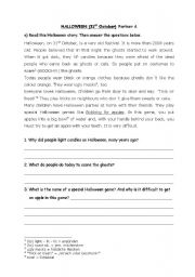 English Worksheet: Halloween Partner Work