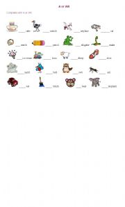 English Worksheet: A or An?