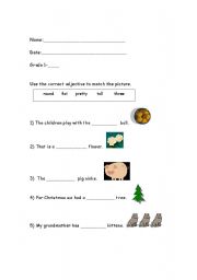 English Worksheet: adjective review