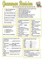 English Worksheet: Grammar revision - Simple Present/Present Continuous/ Simple Past