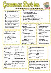 Grammar revision - Simple Present/Present Continuous/ Simple Past