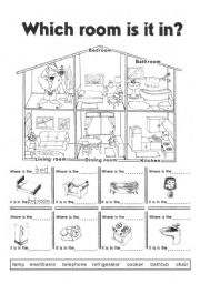 English Worksheet: Which room is it in?