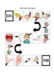 English Worksheet: Parts of the body - board game