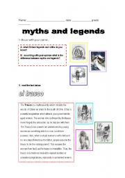 English Worksheet: chilean myths and legends