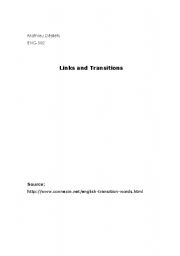 English Worksheet: Links and transitions - keywords