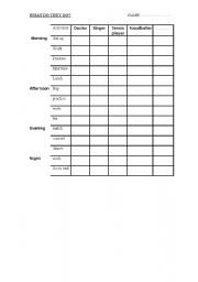 English worksheet: Routine task