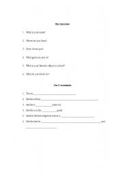 English worksheet: Classmate Interview 