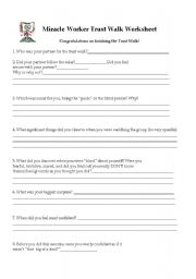 English Worksheet: Miracle Worker Trust Walk Worksheet