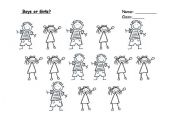 English Worksheet: Boys or Grils