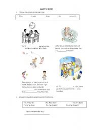 English Worksheet: Matt´s story