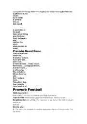 English Worksheet: proberb game