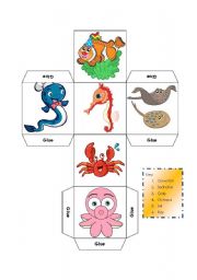 English Worksheet: DICE - LEARNING ABOUT FISH - KEY INCLUDED - PART 2