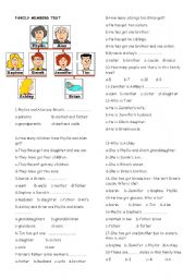 English Worksheet: family tree test