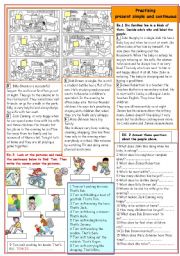 Practising present simple and continuous