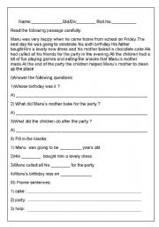 Comprehension Worksheet 